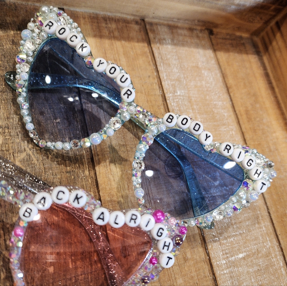 Backstreet Boys Bling Heart Sunglasses Crystal Sphere Tour Custom Rock Your Body - Picture 3 of 13